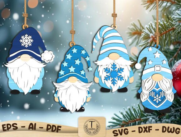 Download Winter Gnomes Christmas Ornament SVG - Ornament Collection