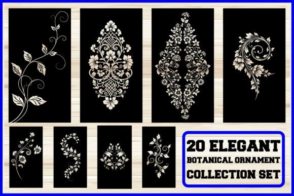 Download 20 Elegant Botanical Ornament SVG Bundle - Ornament Collection
