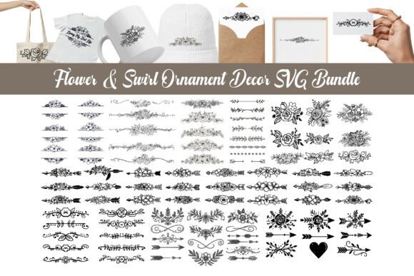 Download Flower &amp; Swirl Ornament Decor SVG Bundle - Ornament Collection